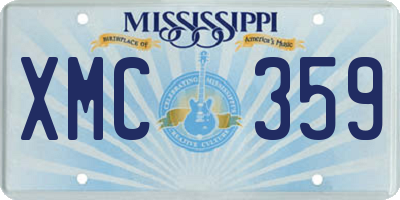 MS license plate XMC359