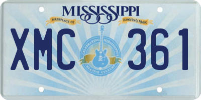 MS license plate XMC361