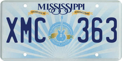 MS license plate XMC363