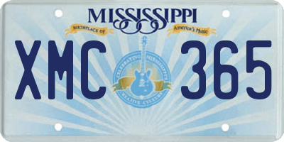 MS license plate XMC365
