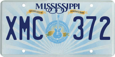MS license plate XMC372