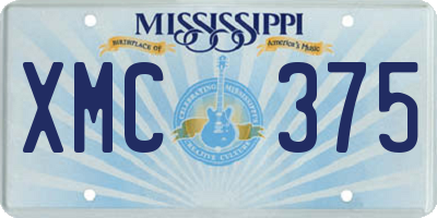 MS license plate XMC375