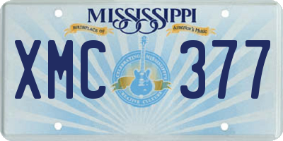 MS license plate XMC377