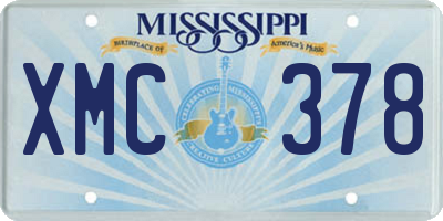 MS license plate XMC378