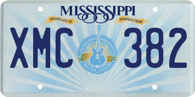 MS license plate XMC382