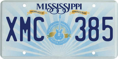 MS license plate XMC385
