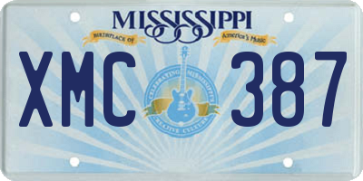 MS license plate XMC387