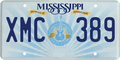 MS license plate XMC389