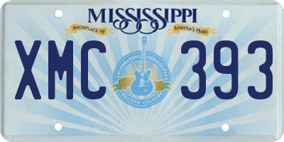 MS license plate XMC393