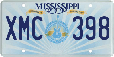 MS license plate XMC398