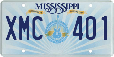 MS license plate XMC401