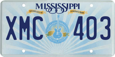 MS license plate XMC403