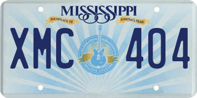 MS license plate XMC404
