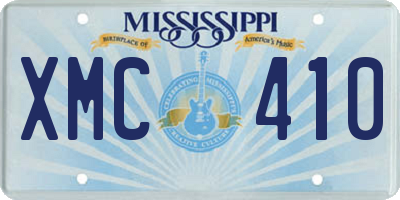 MS license plate XMC410