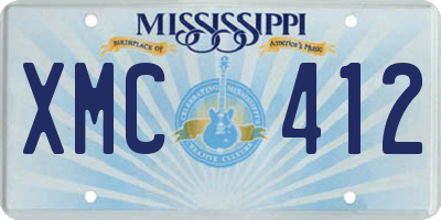 MS license plate XMC412