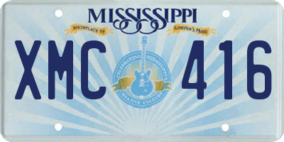 MS license plate XMC416
