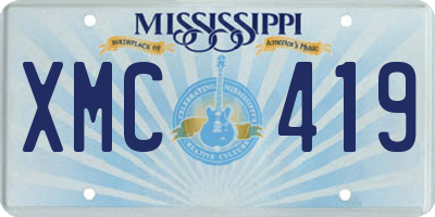 MS license plate XMC419