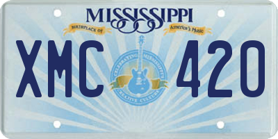 MS license plate XMC420