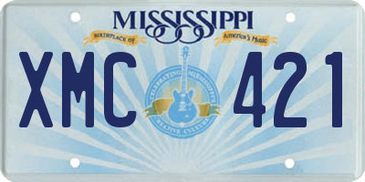 MS license plate XMC421