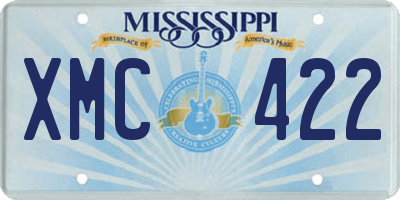 MS license plate XMC422