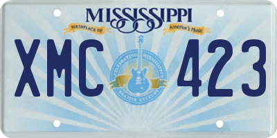 MS license plate XMC423