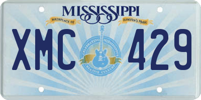 MS license plate XMC429