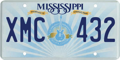 MS license plate XMC432