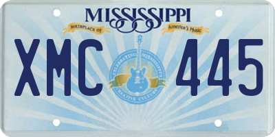 MS license plate XMC445
