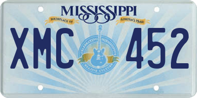 MS license plate XMC452