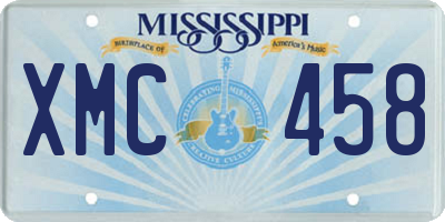 MS license plate XMC458