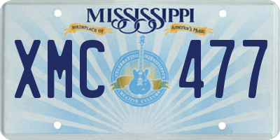 MS license plate XMC477