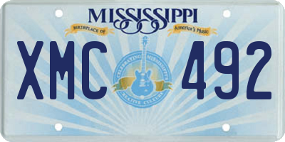 MS license plate XMC492
