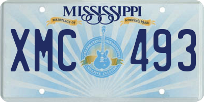 MS license plate XMC493
