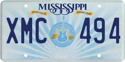 MS license plate XMC494