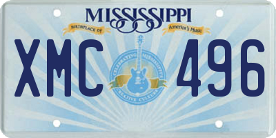 MS license plate XMC496