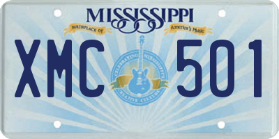 MS license plate XMC501