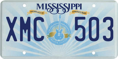 MS license plate XMC503