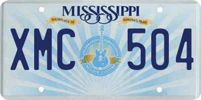 MS license plate XMC504