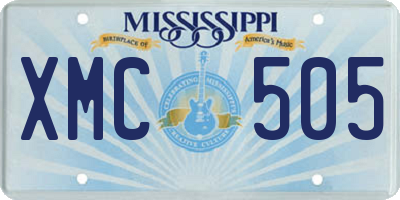 MS license plate XMC505