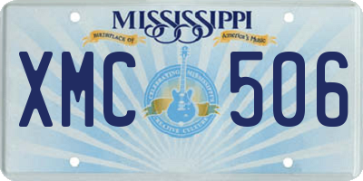 MS license plate XMC506