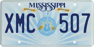 MS license plate XMC507