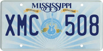 MS license plate XMC508