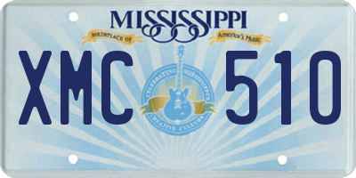 MS license plate XMC510