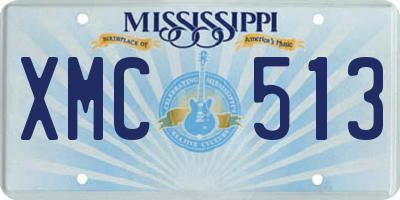 MS license plate XMC513