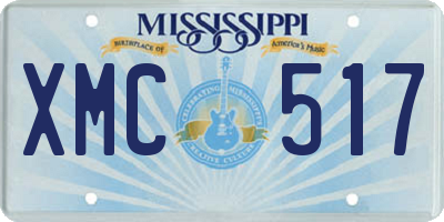 MS license plate XMC517