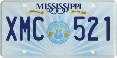 MS license plate XMC521