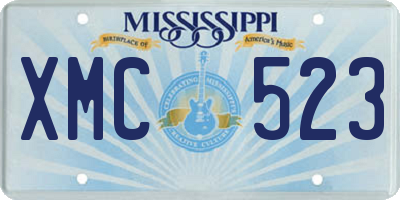MS license plate XMC523