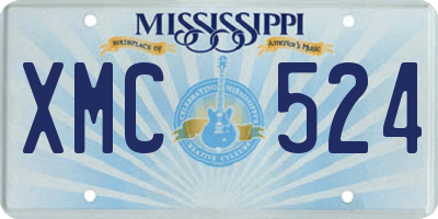MS license plate XMC524