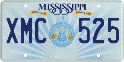 MS license plate XMC525