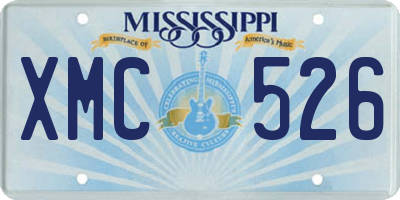 MS license plate XMC526